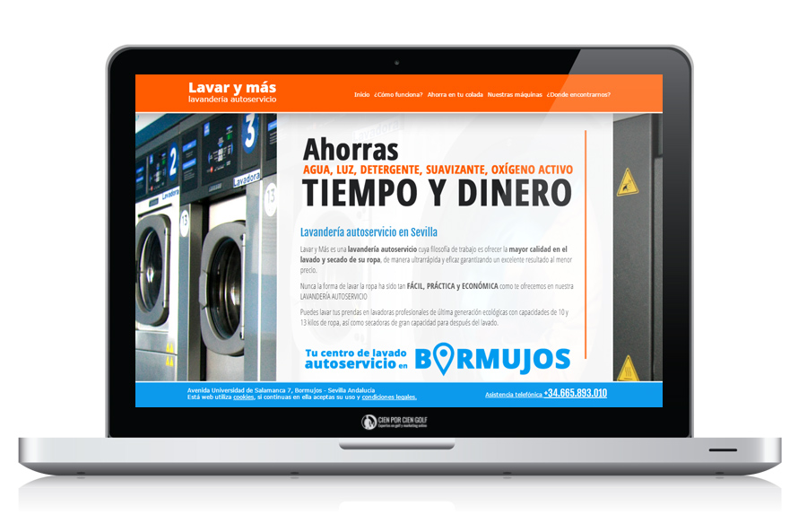 diseño web adaptable para lavandareia auto servicio